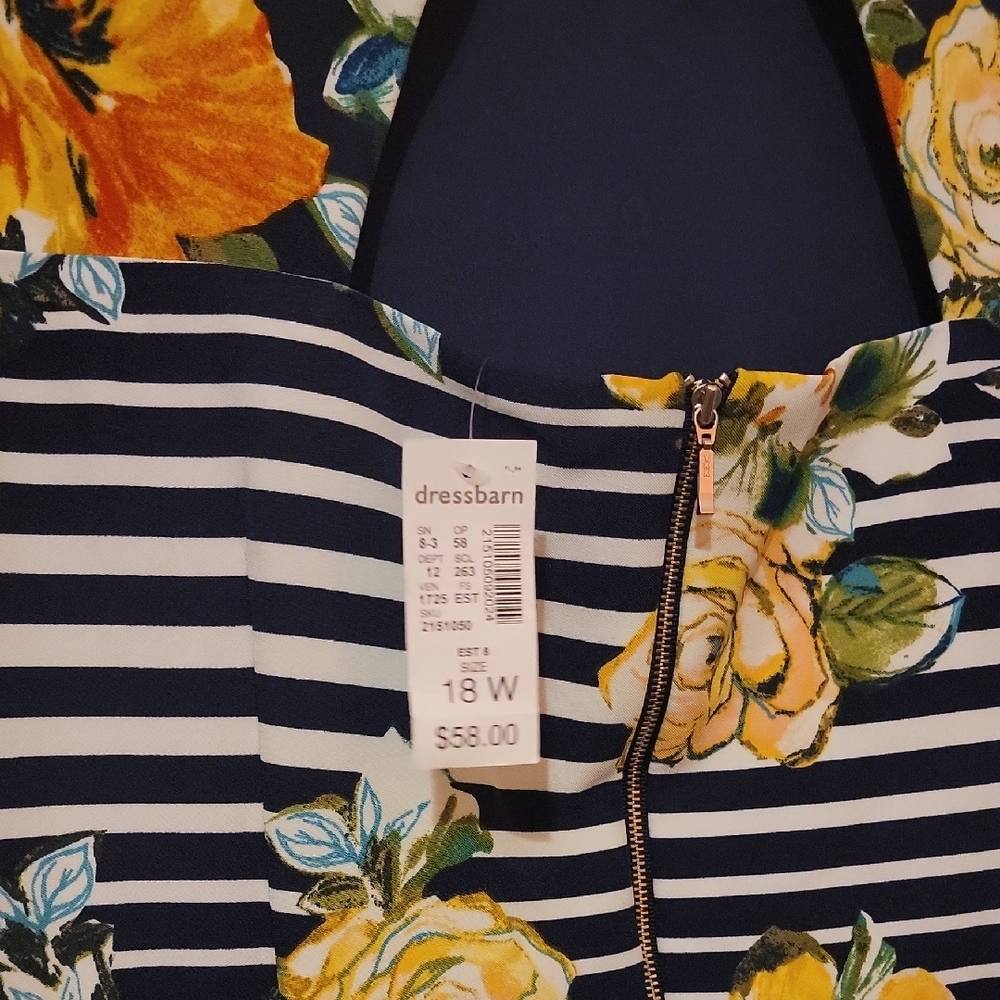 Vibrant Floral and Striped Dress - Picture 4 of 6